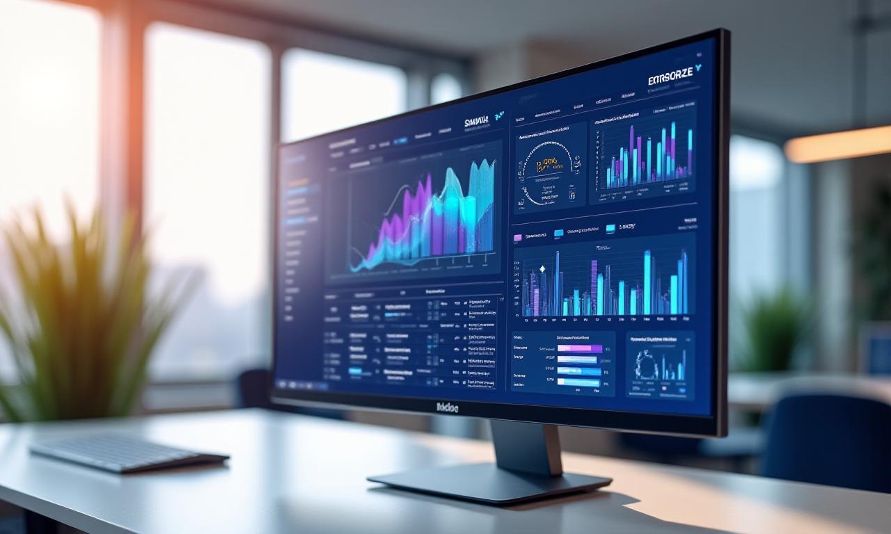 Data visualization dashboard showing complex business metrics